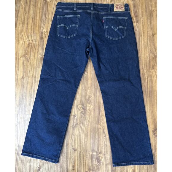Levis 514 Straight Fit Mens Jeans Size 42x30 Dark Wash Blue Denim - Picture 2 of 7